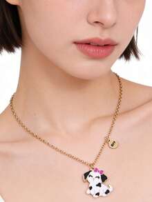 Set de 2 collares con colgante de cachorrito de dibujos animados, joyería de amistad para mejores amigos, para uso diario - Multicolor - Ver 3
