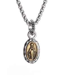 1件复古朋克圣母玛利亚吊坠项链，独特设计，男女情侣款，护身符饰品，日常佩戴及节日礼物 - 聖母瑪利亞吊墜 - 查看 12