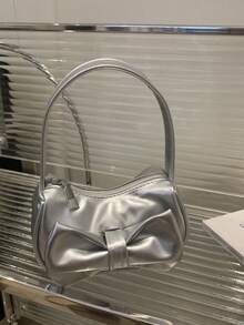 1pc Sweet PU Bow Handbag/Shoulder Bag/Underarm Bag, Casual Fashion Solid Color Small Bag, Meets All-Match Storage Needs, Multiple Colors Available, Exquisite And Versatile, Can Be Matched With Any Style, Suitable For Daily Travel, Shopping, Photography, All Seasons, Perfect Gift For Teenagers. - Butterfly Handbag + Rainbow Horse Pendant - View 19