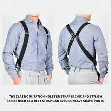 1个弹性肩带夹，侧夹设计，交叉式成人男女通用吊带 - 彩色 - 查看 3