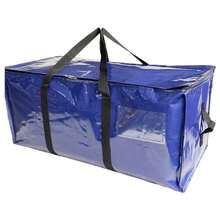 Gr8 Home Set Of 6 Heavy Duty Plastic Clothes Storage Bags Moving Boxes Bins Carry Case - Blue - View 7