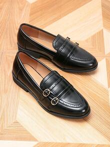 Women's Loafers, Round Toe Carved Flat Loafers, Outdoor Retro Shoes, Black Shoes, Women's Shoes, Casual Shoes - Black - View 6