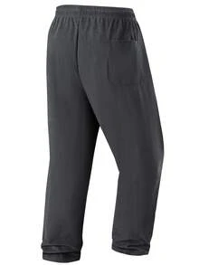 Quần nhung kẻ màu xám đậm dành cho nam, kiểu dáng rộng rãi, ống thẳng, có dây rút, thoải mái, đa năng, phù hợp cho mọi mùa. - Màu xám đen - Xem 5