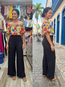 Simple Pocket, Contrasting Waistband, Zipper, Close-Up - Negro - Ver 2