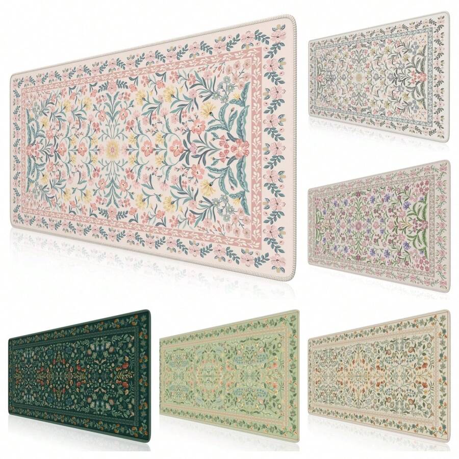 1 pieza Alfombrilla de escritorio con estampado floral rosa de ICasso, Alfombrilla de ratón extra grande, Alfombrilla de ratón grande antideslizante con bordes cosidos, Alfombrilla de ratón para computadora adecuada para juegos y oficina, Apta para portátil y PC, Regalo ideal de cumpleaños o Navidad, Mejor accesorio de escritorio Alfombrilla de ratón Decoración de escritorio Accesorios de oficina Suministros de oficina Decoración de oficina Alfombrilla de ratón Mesa de estudio Alfombrilla de ratón para escritorio Decoración de escritorio - Multicolor - Ver 1