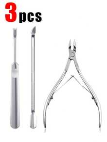 8pcs/6pcs/4pcs/3pcs/1pc Stainless Steel Nail Clippers, Cuticle Remover, Foot File, Nail Pusher, Manicure & Pedicure Tools Set With Non-Slip Handle, Designed For Men And Women - Multicolor - View 10