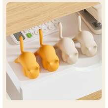 Cat-Shaped Painless No-Drill Desk Edge Hook, Suitable For Student Desks, Multi-Function Bag Hanger - A - View 4