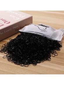 1000 Cute High-Elasticity Hair Ties, Disposable Hair Ties For Women, Ponytail Hair Ties, Colorful Hair Accessories, Elastic Hair Bands, Hair Ties, Hair Ties, Fitness Apparel - 黑色 - 查看 5