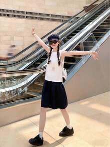 休闲弹力腰迷你裙，百搭显瘦，2026春夏新款女装系列 - 藏青色 - 查看 10