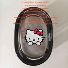 Sanrio 1个可爱三丽鸥Hello Kitty便携迷你时尚拉链收纳包透明数码包带钥匙扣，可装耳机和充电器，小巧便携，耐用拉链封口，是送给女孩和三丽鸥粉丝的完美旅行日常礼物。 - 彩色 - 查看 4