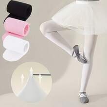 Meias-calças de balé femininas - Leggings de dança macias em nylon e elastano, sem costura, rosa e branca, elásticas, ideais para prática confortável de balé, roupa flexível | Leggings justas | Roupa de dança, meias-calças de balé, adequadas para treinamento e apresentações com sapatilhas de ponta | Traje de balé confortável, meias-calças de dança femininas, meias-calças de dança multicoloridas para primavera, verão e outono, leggings justas para apresentações com ótima elasticidade - Multicolorido - Ver 3
