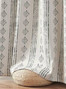 1pc Digital Printing Blackout Curtain, Bohemian Style For Bedroom And Living Room - White - View 8