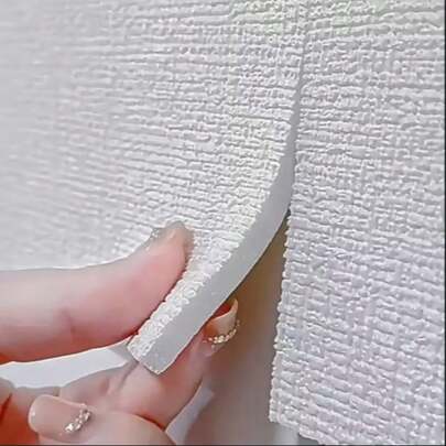 118 英寸 x 19.7 英寸自粘亚麻壁纸，9.6 毫米厚泡沫纹理墙贴，防水家居装饰板 - 易撕、易裁剪、易粘贴，适用于客厅、厨房、卧室、宿舍、办公室装饰、出租房装修