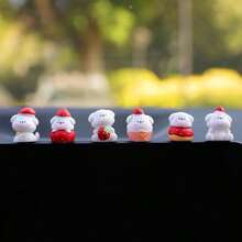 2/6pcs Cute Strawberry Puppy Mini Sculpture, Suitable For Car Dashboard Decor - Perfect For Decorating Your Car Dashboard, Computer Desk, Office Computer Screen, And Office Desk. These Are Small Decorative Items And Gifts (Using Non-Trace Adhesive).