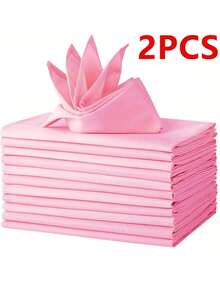 2/6/12/240 pezzi Tovaglioli di San Valentino romantici ad alto grammo di colore solido, lavabili e riutilizzabili, adatti per appuntamenti, raduni, feste, hotel, ristoranti, soggiorni e decorazione domestica quotidiana - Rosa - Visualizzare 7