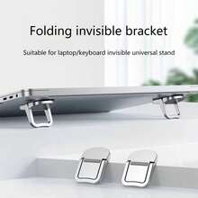 2pcs Aluminum Alloy Laptop Stand, Portable Foldable Keyboard Holder, Elevated Suspended Cooling Stand, Universal Foldable Invisible Laptop/Keyboard Stand - Multicolor - View 1