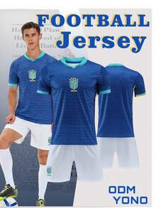 ODMYONO Męski zestaw koszulek piłkarskich, oddychający, wygodny, modny, sportowy strój piłkarski na Mistrzostwa Świata, wiosna/lato