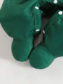 3件套婴儿可爱卡通恐龙条纹长袖连脚连体衣带口袋 - 綠色 - 查看 4