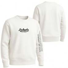 Los Angeles Crew Neck Sweatshirt, Men's Winter Sweater - màu xanh lá - Xem 4