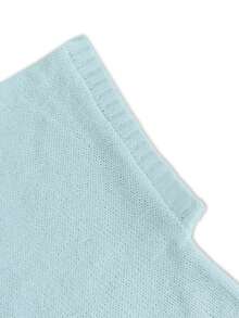 Áo thun nữ tay ngắn cổ chữ V raglan màu xanh dương mềm mại, thoải mái, kiểu dáng thường ngày, màu trơn, ôm sát, thích hợp mặc đi làm, mùa hè xuân. - Màu xanh nhạt - Xem 7
