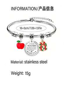 Elegant Teacher's Day Bracelet - Suitable For Both Men And Women, A Great Way To Express Gratitude To Education Workers, As A Christmas Gift, Or To Give To Student Guardians. - Multicolor - View 3