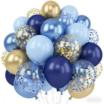 44pcs Luxe Dark Blue & Golden Balloon Set - Perfect For Birthdays, Weddings, Showers, Graduations & More - Latex Party Decorations, Perfect For Winter, New Year