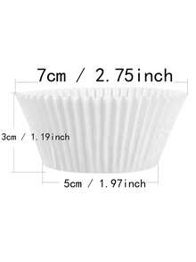 100pcs/Set Paper Cupcake Paper Cup, Simple White Cupcake Mold For Kitchen Baking Back To School Valentine Day - White - View 7