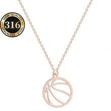 1pc Hip-Hop Stainless Steel Basketball Pendant Necklace, Simple Charm Basketball Sport Collarbone Chain Jewelry For Girls Boys Basketball Player Necklace Accessory - Basketball - View 14