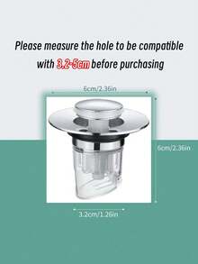 1pc Bathroom Sink Drain Stopper, Pop-Up Sink Drain Filter With Check Valve And Anti-Clogging Strainer Basket, Fits 1.26 Inch - 1.65 Inch Sink Drain Holes