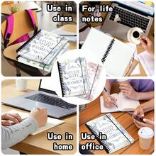 A5,160pages,PP Transparent Loose-Leaf Notebook,Floral Ring-Bound Notebook,Textured Cover,Lily And Gardenia,Loose-Leaf Binding Diary,Travel Journal,Learning,Business,Home,Back To School,Perfect Gift - Multicolor - View 9