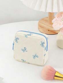 2/1pc Cute Bow Makeup Bag, Bow Pattern Toiletry Bag, Zippered Bag, Stylish Foldable Commuter Makeup Bag, Large Capacity Women's Makeup Bag, Girl's Makeup Storage Bag, Toiletry Bag, Travel Makeup Bag, Makeup Storage Bag, Sanitary Napkin/Tampons Storage Bag. Can Hold Lipstick, Makeup Brushes, Skincare Products - Multicolor - View 13