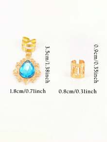 29 piezas de accesorios de lujo para el cabello con incrustaciones de filigrana y rhinestones - Cuentas y adornos para trenzas y clips de cabello DIY - Multicolor - Ver 5