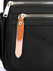 New-Fashion Women's Bag, Large Capacity, Multi-Layer Design, Mom's Casual Traveling Backpack, Fashionable All-Matching Single-Shoulder Messenger Bag, Commuting, Light And Practical - Black - View 8