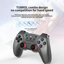 2.4G无线游戏手柄，带USB接收器，AAA电池供电，符合人体工程学设计，适用于PC/笔记本电脑/游戏主机 - 黑色 - 查看 8