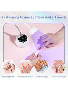 LIMEGIRL 800mAh UV/LED Nail Lamp, USB Charging, Fast-Curing U-Shaped Gel Nail Dryer, Touch Control And Automatic Sensing Features, With Three Timed Memory Functions, Suitable For Beginners, Suitable For Homes And Salons, Women's Gifts, Skin Safety - White - View 7