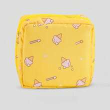 1pcs Cartoon Cute Sanitary Napkins Storage Bag Thickened Travel Aunt Napkins Sanitary Cotton Storage Bag Sanitary Cotton Bag Monthly Bag - 黃色冰淇淋 - 查看 12