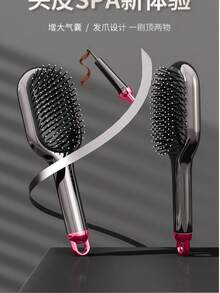 Cushion Hair Brush, Scalp Massage Brush For Women's Long Hair, Anti-Static Curling & Volumizing Paddle Brush, Home Use Styling Tool - Black-1pc - View 3