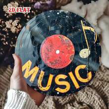 1pc 8x8in Metal Time Decorative Wall Plaque Vintage Music Theme Round Metal Wall Decor, Suitable For Home, Garage, Cafe - 1pc Retro Speaker & Music Iron Sign, Outdoor Decoration, 2D Flat, Perfect For Room Decor, Pre-Drilled Holes, Style And Size As Shown In The Image. Bar Decoration, Gift Ideas, Vintage Signage, Metal Poster, Decorative Painting, Fun Vintage Decorative Plaque, Restaurant Decoration, Cafe Decoration, Garage Decoration, Home Decoration, Outdoor Wall, Wall Art Decoration Suitable For Dormitories, Bedrooms And Home Decoration, Fun Gift, Vintage Signage, Minimalist Monstera Leaf Wall Decor For Living Room, Bedroom & Office | Wall Decor, 2D Wall Art, Minimalist, Home Decor, Wall Sculpture, Black Metal. - Nhiều màu - Xem 5