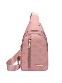 新款尼龙女士胸包，时尚菱形单肩斜挎包，大容量骑行胸包，手机袋 - 彩色 - 查看 11