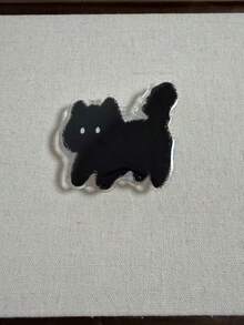 Soporte adhesivo para teléfono móvil con diseño de gato y perro de dibujos animados, agarre de teléfono flexible, soporte plegable multifunción con cojín de aire - Multicolor - Ver 4