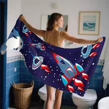 1件时尚印花浴巾/沙滩巾 - 采用速干面料制成，轻便柔软，非常适合浴室、游泳、露营、健身、旅行和瑜伽，是理想的旅行和健身毛巾。 - 彩色 - 查看 2