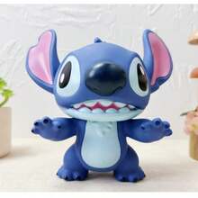 Cartoon Character Figurine Sticker Style Toy Storage Jar Set, Made Of Plastic Material, Also Includes A Piggy Bank - Blue - View 5