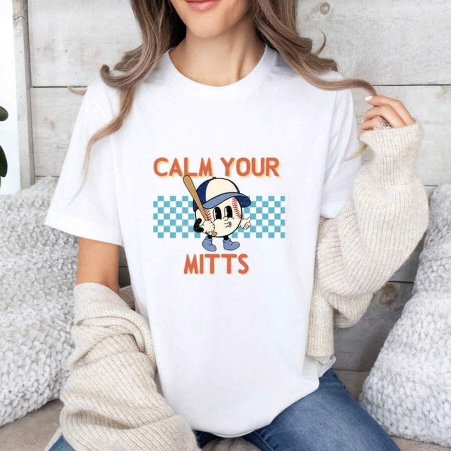 Baseball Game Day Shirt, T-Mom Shirt, Baseball Shirt For Women, Sports Mom Shirt, Mothers Day Gift, - 白色 - 查看 1