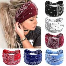4pcs/5pcs/6PCSCashew Print Headbands For Women Wide Boho Turban Headwrap Cotton Knot Elastic Hairbands Bandeau Sport Workout Hair Accessories - Multicolor - View 7