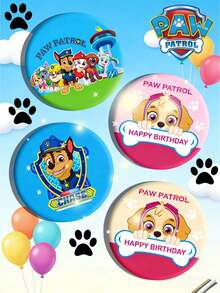 Paw Patrol 1枚/2枚汪汪队系列徽章，包含毛毛、阿奇、灰灰、路马、天天、珠珠、追踪犬、塔克、艾拉、雷克斯、野猫和自由等可爱角色图案。金属材质，款式随机。创意卡通图案徽章，日常穿搭的完美之选。 - 彩色 - 查看 3