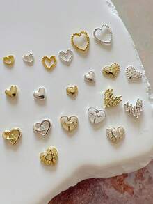 30PCS/ Nail Art Alloy Accessories Heart Peach Metal 3D Embellishments - Multicolor - View 4