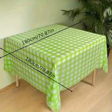 1pc/Pack Picnic Plaid Tablecloth, Disposable Solid Color Tablecloth, Outdoor Camping Tablecloth Placemat, Rectangular Party Tablecloth, Disposable Tablecloth For Team Building Gathering, Travel Holiday Disposable Tablecloth - Yellow - View 4