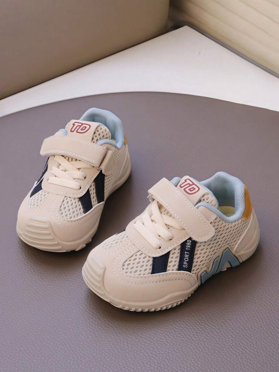 Novos tênis esportivos infantis para primavera/verão, tênis respiráveis para bebês e crianças pequenas, tênis casuais confortáveis para meninas, tênis com sola macia de malha, tênis de corrida para bebês e estudantes, tênis para meninos. - Azul - Ver 1