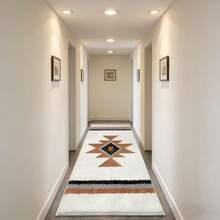 1pc Modern Geometric Design Luxury Runner Rug, Suitable For Decorative Rug, Bedroom Decor, Small Rug, Carpet, Home Decor, Living Room Rug, Living Room Small Rug, Bedroom Rug, Living Room Home Decor, Outdoor Rug, Washable Rug, Plush Rug, Thick Rug, Fluffy Rug, Autumn/Winter Rug - Multicolor - View 2