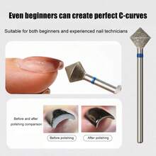 Russian-Style Nail Pre-Treatment Buffing Head, C-Curve Diamond-Shaped Diamond Abrasive Buffing Head For Nail Thickness, Nail Polishing Stone, Pedicure, Nail Art Machine-Specific Tools, Cuticle Removal Buffing Head. - Multicolor - View 3